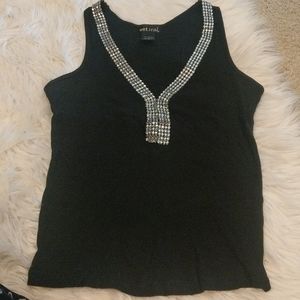 Black rhinestones tank top